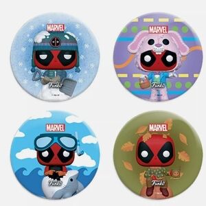 NIB 4 PK Funko Deadpool Buttons and Lanyard
